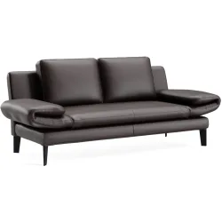 Sofa Jarek Braun Leder 281 cm 83 cm - Farbe: Dunkelbraun - Möbel Konfigurator: Traummöbel individuell zusammenstellen - Sofa