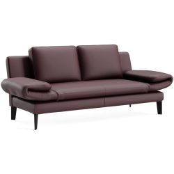 Sofa Jarek Rot Leder 281 cm 83 cm - Farbe: burgund - Möbel Konfigurator: Traummöbel individuell zusammenstellen - Sofa