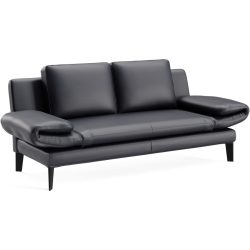Sofa Jarek Blau Leder 281 cm 83 cm - Farbe: pazifik - Möbel Konfigurator: Traummöbel individuell zusammenstellen - Sofa
