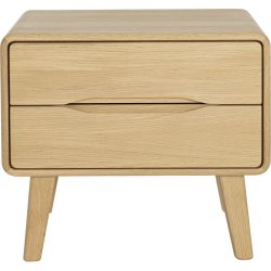 Nachttisch Lund Braun Holz 45 cm - Farbe: eiche - Material: Eiche massiv - Nachttisch