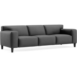 Sofa Vada Schwarz Leder 260 cm 94 cm - Farbe: Black - Möbel Konfigurator: Traummöbel individuell zusammenstellen - Sofa
