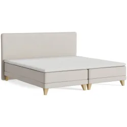 Boxspringbett President Beige Stoff 200 x 200 cm - Möbel Konfigurator: Traummöbel individuell zusammenstellen - Boxspringbett