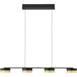 Pendellampe Mesh Gold/Schwarz Eisen 110 cm 150 cm - Farbe: schwarz-gold - LED - Lichtfarbe: Extra warmweiss - Pendellampe- LED Energiesparlampe
