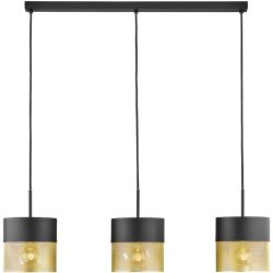 Pendellampe Mesh Gold/Schwarz Eisen 100 cm 150 cm - Farbe: schwarz-gold - Pendellampe