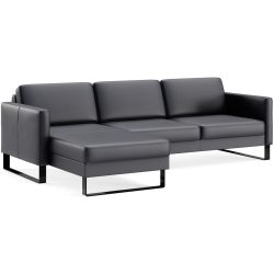 Ecksofa Devin Blau Leder 247 cm 157 cm - Farbe: pazifik - Möbel Konfigurator: Traummöbel individuell zusammenstellen - Ecksofa