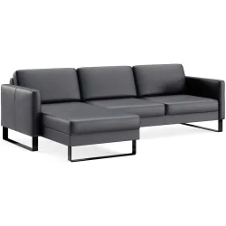 Ecksofa Devin Blau Leder 247 cm 157 cm - Farbe: pazifik - Möbel Konfigurator: Traummöbel individuell zusammenstellen - Ecksofa
