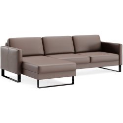 Ecksofa Devin Braun Leder 247 cm 157 cm - Möbel Konfigurator: Traummöbel individuell zusammenstellen - Ecksofa