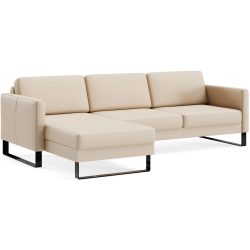 Ecksofa Devin Beige Leder 247 cm 157 cm - Farbe: creme - Möbel Konfigurator: Traummöbel individuell zusammenstellen - Ecksofa