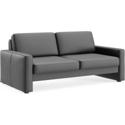 Sofa Devin Grau Leder 180 cm 90 cm - Farbe: stahl - Möbel Konfigurator: Traummöbel individuell zusammenstellen - Sofa