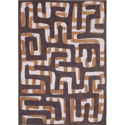 Teppich Kuba Braun/Weiss Polyester 240 cm 340 cm - Farbe: Dunkelbraun, Hellbraun, Creme - Teppich