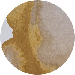 Teppich Lagoon Gelb/Beige/Weiss Polyester 140 cm 140 cm - Farbe: Gelb, Beige, Weiss - Teppich