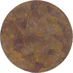 Teppich Coral Gold Polyester 240 cm 240 cm - Farbe: Schwarz/Gold - Teppich
