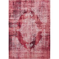 Teppich Kirman Rot/Rosa/Weiss Polyester 80 cm 150 cm - Farbe: Dunkelrot, Rosa, Weiss - Teppich