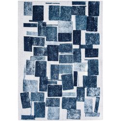 Teppich Lucia Blau/Weiss Polyester 140 cm 200 cm - Farbe: Dunkelblau, Hellblau, Weiss - Teppich