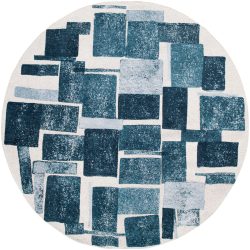 Teppich Lucia Blau/Weiss Polyester 240 cm 240 cm - Farbe: Dunkelblau, Hellblau, Weiss - Teppich