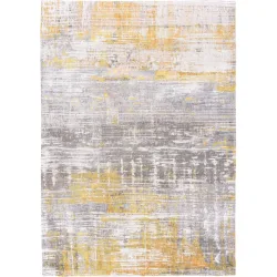 Teppich Streaks Beige/Grau/Gelb Polyester 140 cm 200 cm - Farbe: multicolor - Teppich