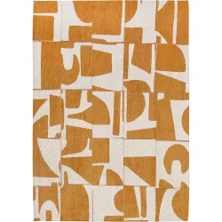 Teppich Papercut Gelb/Beige Polyester 280 cm 390 cm - Farbe: multicolor - Teppich