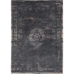 Teppich Medallion Schwarz/Beige Polyester 80 cm 150 cm - Farbe: Anthrazit, Beige - Teppich