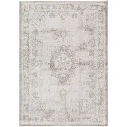 Teppich Medallion Weiss/Grau Polyester 200 cm 280 cm - Farbe: Weiss, Grau - Teppich