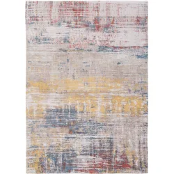 Teppich Streaks Grau/Gelb/Beige/Blau Polyester 200 cm 280 cm - Farbe: multicolor - Teppich
