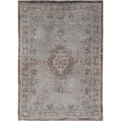 Teppich Medallion Grau/Braun Polyester 80 cm 150 cm - Farbe: Dunkelgrau, Hellgrau, Braun - Teppich