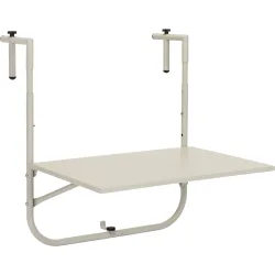 LIVIQUE, Gartentisch Christian beige Stahl B 60 T 43 cm - Gartentisch - Wetterfeste Gartenmöbel & Accessoires