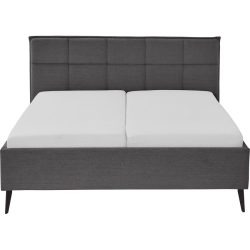Bett Palle Grau/Schwarz Stoff/Metall 160 x 200 cm - Farbe: Anthrazit, Schwarz - Material: Stoff, Metall - Bett