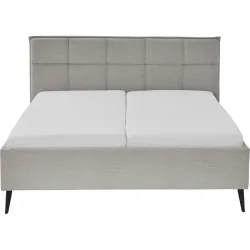 Bett Palle Grau Stoff/Metall 180 x 200 cm - Farbe: hellgrau - Material: Stoff, Metall - Bett