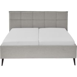 Bett Palle Grau Stoff/Metall 180 x 200 cm - Farbe: hellgrau - Material: Stoff, Metall - Bett