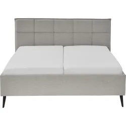 Bett Palle Grau/Schwarz Stoff/Metall 180 x 200 cm - Farbe: hellgrau - Material: Stoff, Metall - Bett
