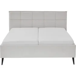 Bett Palle Beige/Schwarz Stoff/Metall 180 x 200 cm - Farbe: Beige, Schwarz - Material: Stoff, Metall - Bett