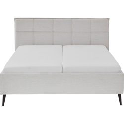 Bett Palle Beige/Schwarz Stoff/Metall 160 x 200 cm - Farbe: Beige, Schwarz - Material: Stoff, Metall - Bett
