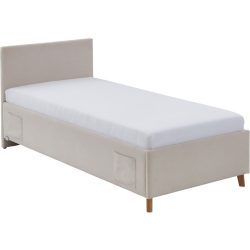 Kinderbett Kobi Grau Stoff 90 x 200 cm - Farbe: hellgrau - Kinderbett