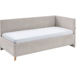 Kinderbett Kobi Grau Stoff 120 x 200 cm - Farbe: hellgrau - Kinderbett