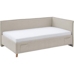Kinderbett Falia Beige Stoff/Holz 90 x 200 cm - Material: Stoff, Holz - Kinderbett