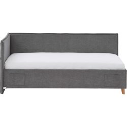 Kinderbett Falia Grau/Braun Stoff/Holz 140 x 200 cm - Material: Stoff, Holz - Kinderbett
