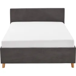 Kinderbett Kobi Grau Stoff/Holz 120 x 200 cm - Farbe: anthrazit - Material: Stoff, Holz - Kinderbett