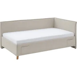 Kinderbett Falia Beige Stoff/Holz 120 x 200 cm - Material: Stoff, Holz - Kinderbett