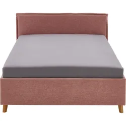 Kinderbett Falia Rosa Stoff/Holz 90 x 200 cm - Farbe: rose - Material: Stoff, Holz - Kinderbett