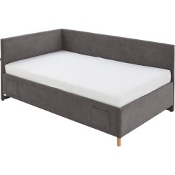 Kinderbett Kobi Grau Stoff/Holz 140 x 200 cm - Farbe: anthrazit - Material: Stoff, Holz - Kinderbett
