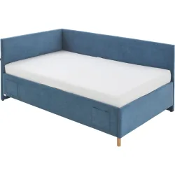 Kinderbett Kobi Blau Stoff 140 x 200 cm - Farbe: ocean - Kinderbett
