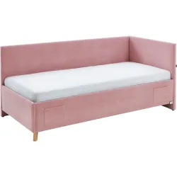 Kinderbett Kobi Rosa Stoff/Holz 140 x 200 cm - Farbe: rose - Material: Stoff, Holz - Kinderbett