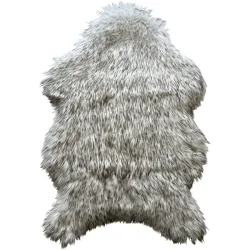 Fell Alvina Grau Polyester/Kunststoff 90 cm - Farbe: melange - Material: Acryl/Polyester - Fell