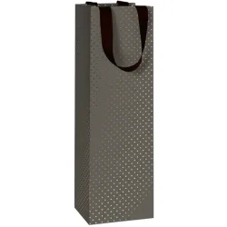 Flaschentasche Office Schwarz Papier 11 cm 36 cm - Flaschentasche