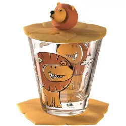 Kindergeschirr-Set 3-tlg. Leonardo Braun/Transparent Glas/Kunststoff - Material: Glas/Silikon - Kindergeschirr-Set 3-tlg.