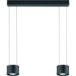 Designer-Pendellampe Bankamp Impulse Schwarz 2-flammig vertical flex - LED - Lichtfarbe: Extra warmweiss - Material: Glas/Stahl/Aluminium -