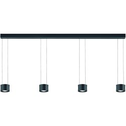 Designer-Pendellampe Bankamp Impulse Schwarz 4-flammig vertical flex - LED - Lichtfarbe: Extra warmweiss - Material: Glas/Stahl/Aluminium -