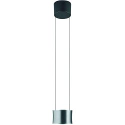 Designer-Pendellampe Bankamp Impulse chrome matt 1-flammig vertical flex - Farbe: Chrom mattiert - LED - Lichtfarbe: Extra warmweiss - Material:
