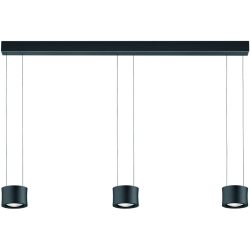 Designer-Pendellampe Bankamp Impulse Schwarz 3-flammig vertical flex - LED - Lichtfarbe: Extra warmweiss - Material: Glas/Stahl/Aluminium -