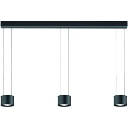 Designer-Pendellampe Bankamp Impulse Schwarz 3-flammig vertical flex - LED - Lichtfarbe: Extra warmweiss - Material: Glas/Stahl/Aluminium -